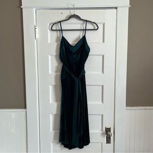 a new day satin and velvet belted sheath dress